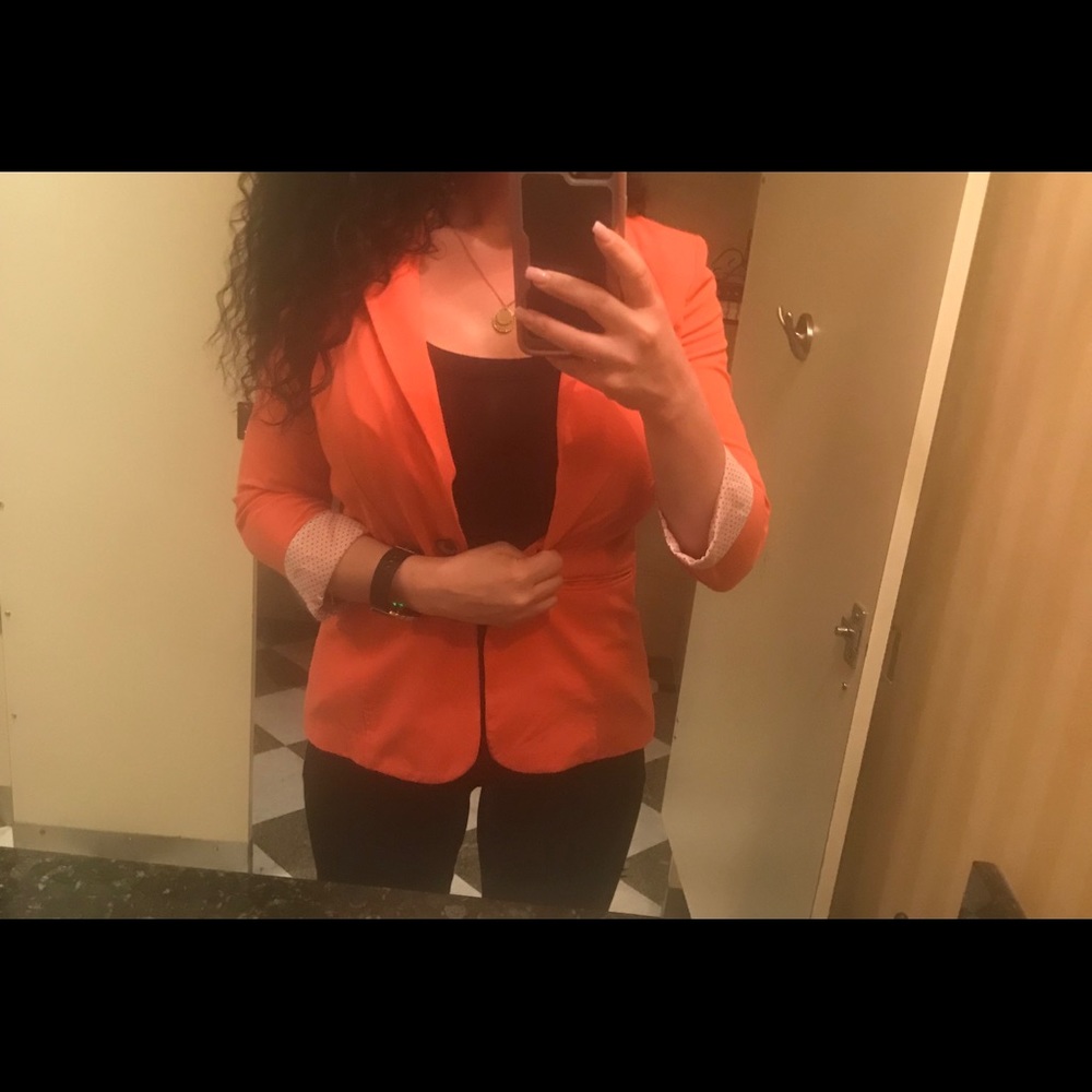 Coral pink blazer